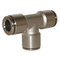 Push in fitting nickel plated brass tee union